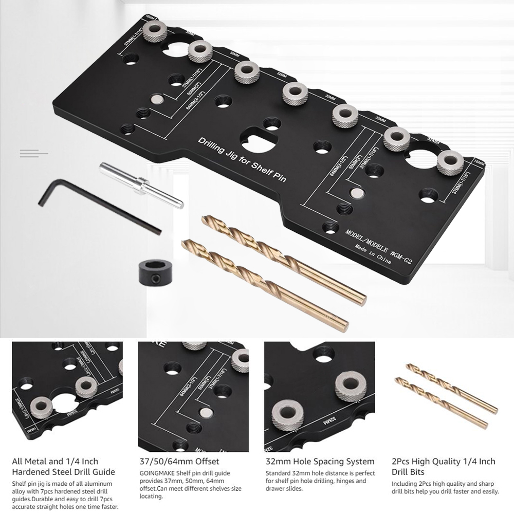 Home Improvement Guide - 1/4 İnç Raf Pimi Jig'i, Düz